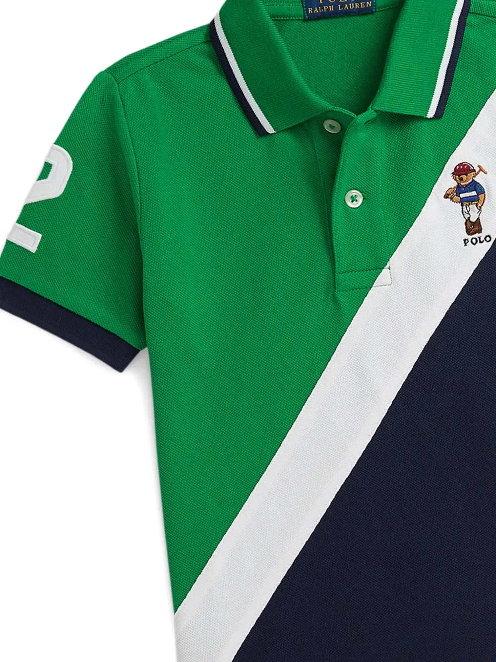 Поло с вышивкой в виде медведя POLO RALPH LAUREN KIDS, зеленый — фото 4