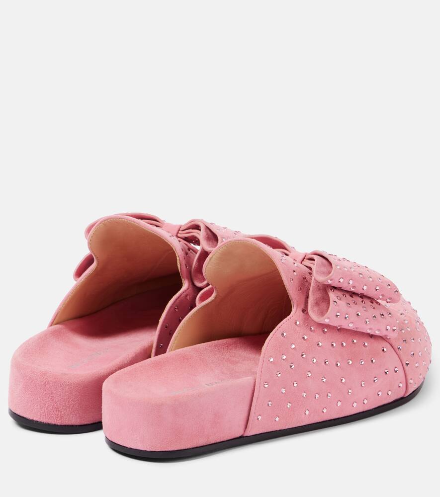 Le Cadeau декорированные замшевые клоги Mach & Mach, Dark Pink — фото 2