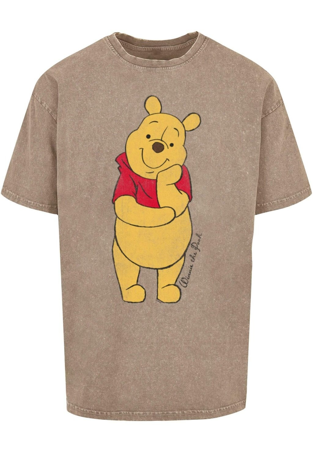 

Футболка с принтом WINNIE THE POOH-CLASSIC ACID WASHED OVERS ABSOLUTE CULT, хаки