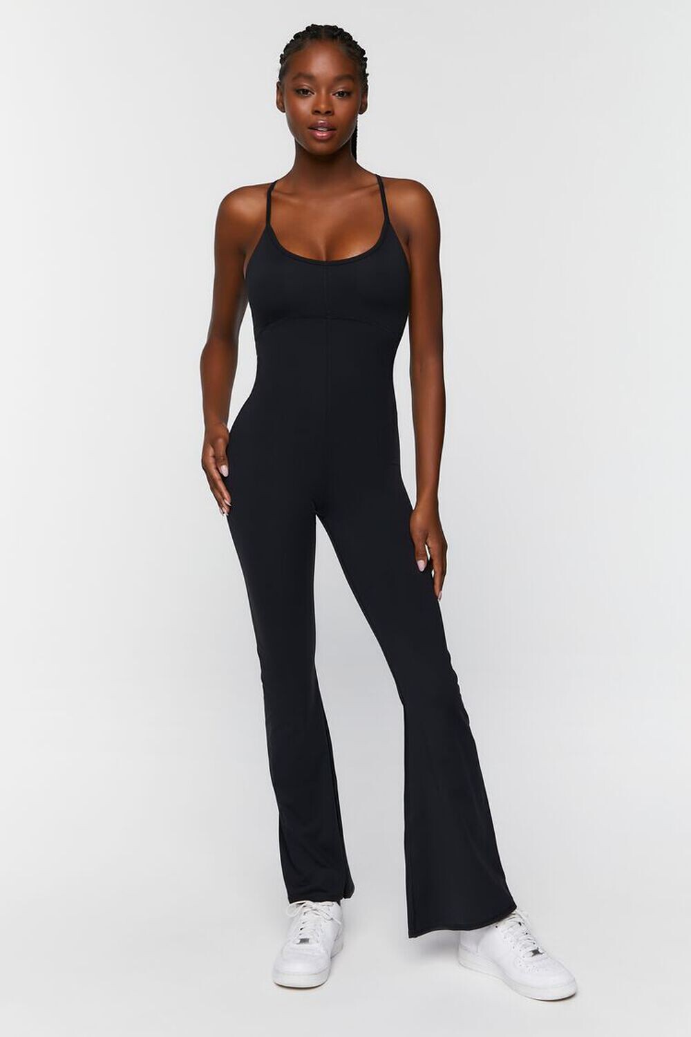 

Комбинезон на бретельках Active с расклешенными ногами Forever 21, черный