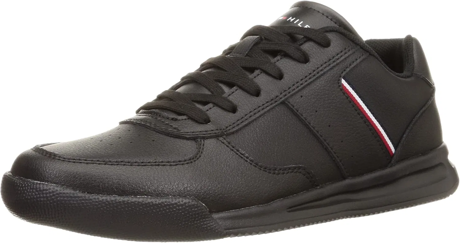 Мужские легкие кожаные кроссовки Tommy Hilfiger Cup Fm0fm04280 с чашеобразной подошвой, Black