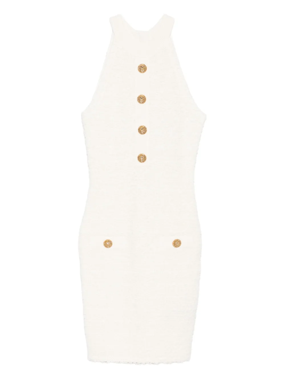

Платье мини с декоративными пуговицами Balmain, белый