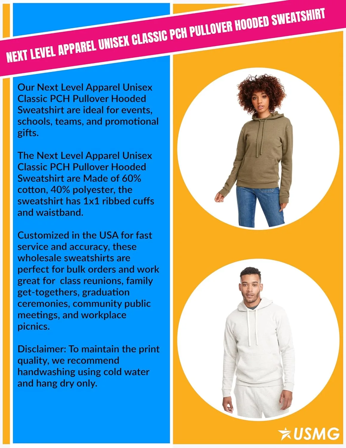 

Бланковые худи Unisex Classic Fit для DIY USMG