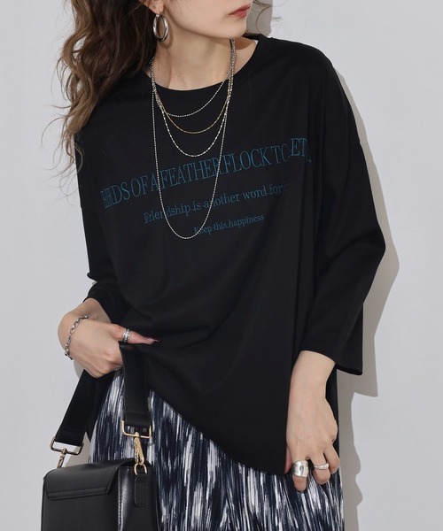 

Футболка с рукавом 3/4, вышитый логотип BRODIAEA, черный