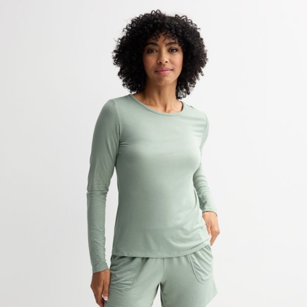 

Женская футболка для сна с длинным рукавом Sonoma Goods For Life, цвет iceberg green