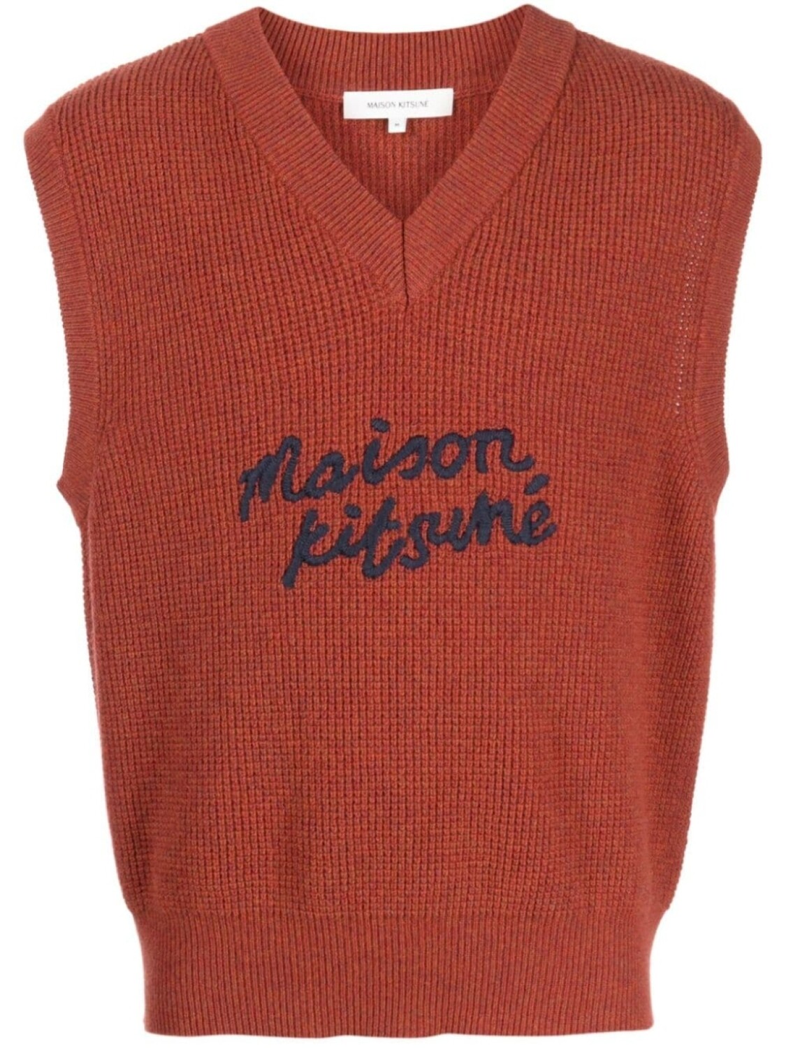 

Maison Kitsuné шерстяной жилет с вышитым логотипом, красный
