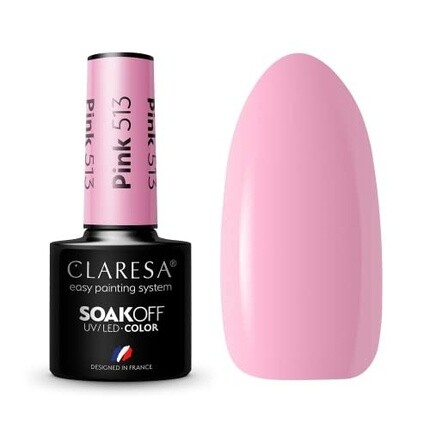 

513 Розовый УФ-лак для ногтей 5 мл Claresa
