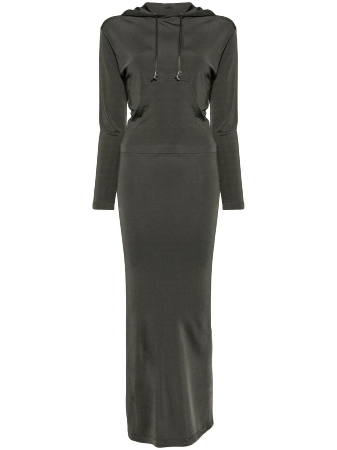 

Платье макси с открытой спиной и капюшоном Dion Lee, зеленое