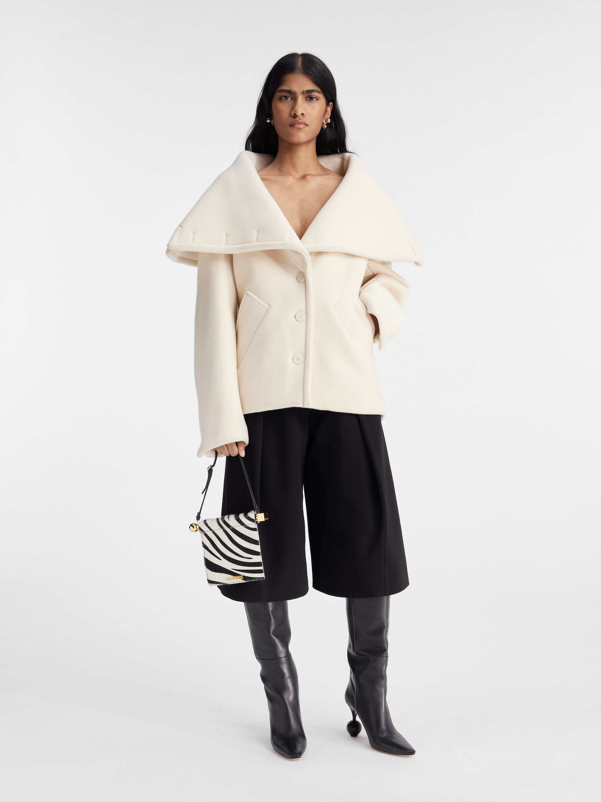 

Пиджак с драпированным воротником JACQUEMUS The Caruso peacoat, белый