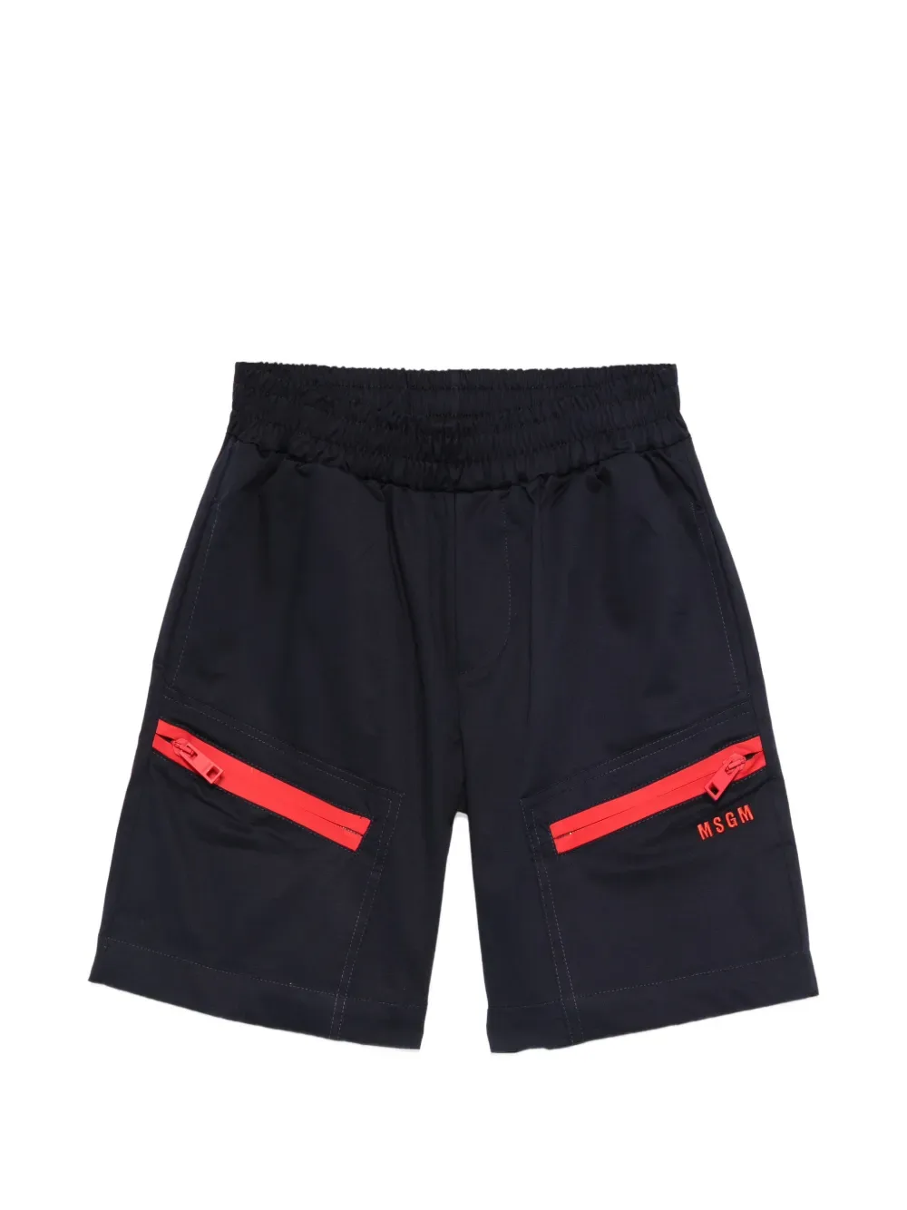 Шорты с карманами на молнии MSGM Kids, синий