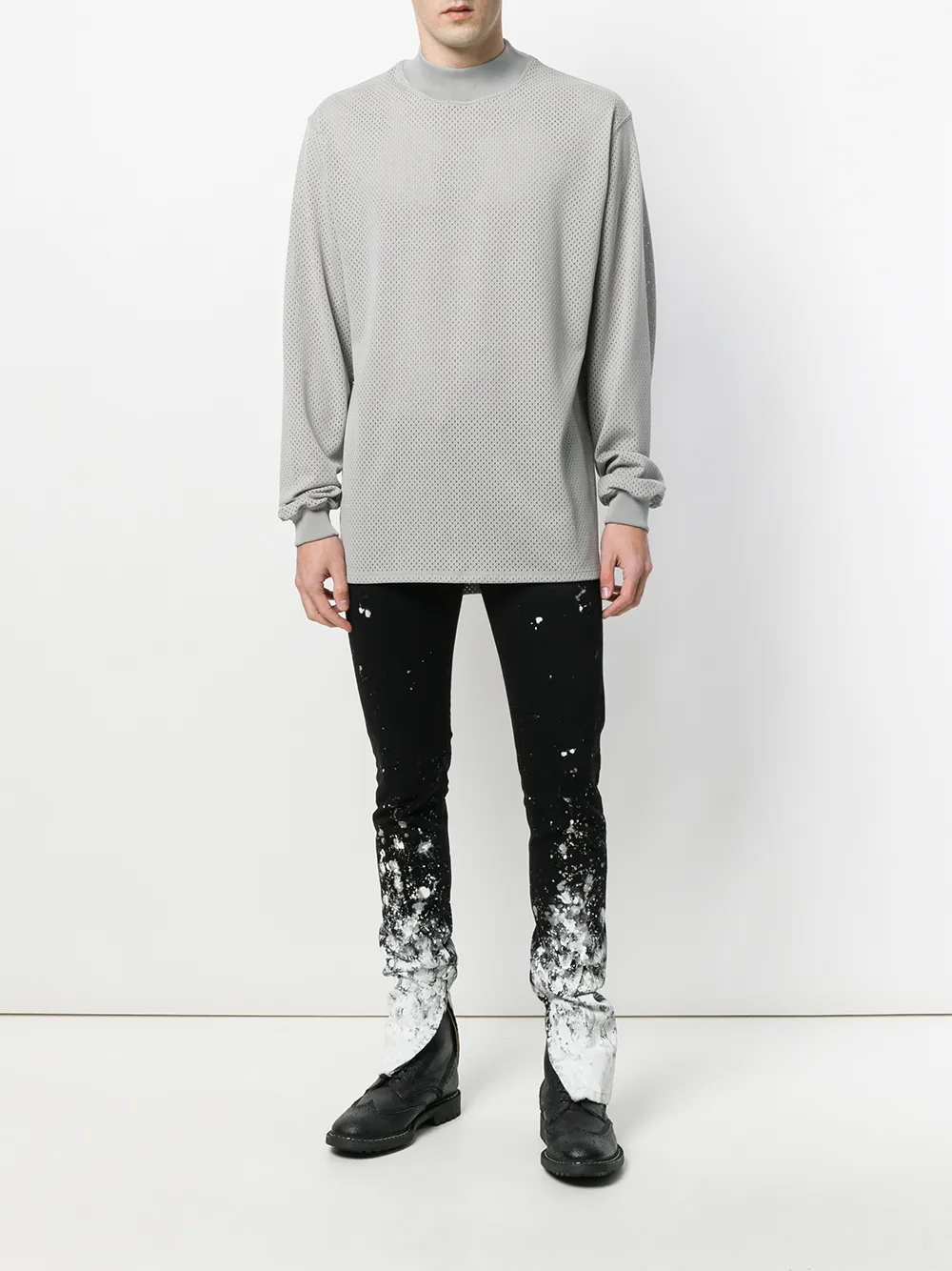 Джинсы с эффектом разбрызганной краски Fear Of God, черный — фото 2