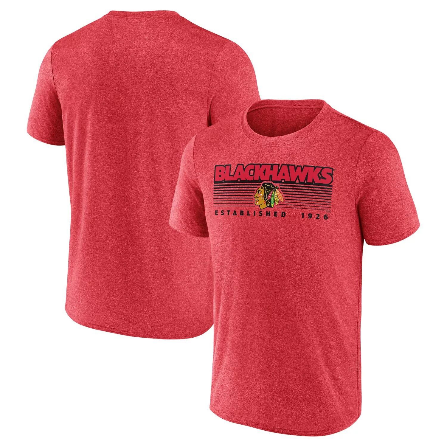 

Мужская красная футболка с логотипом Chicago Blackhawks Prodigy Performance Fanatics, Красный, Мужская красная футболка с логотипом Chicago Blackhawks Prodigy Performance Fanatics