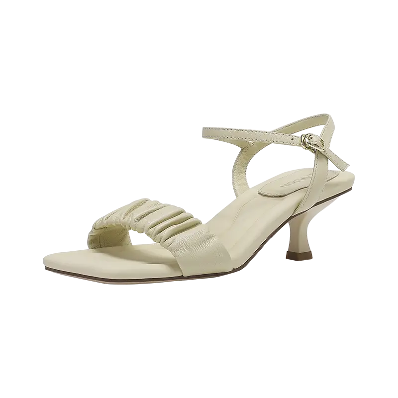 HARSON Стильные женские сандалии на каблуке 5,5 см желтые, цвет Yellow (Slim Heel)