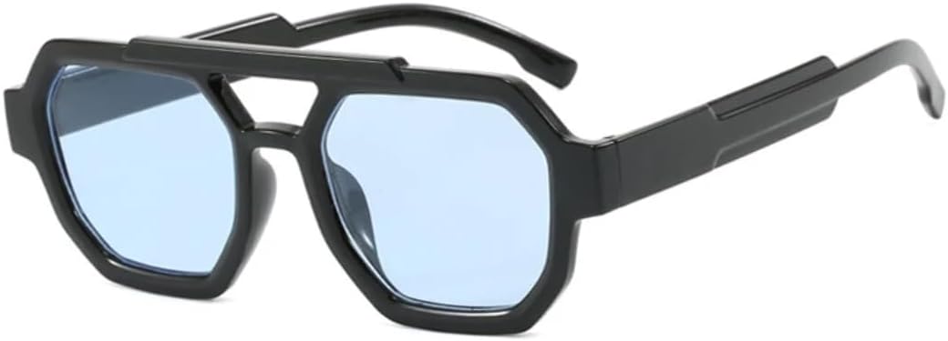 

Солнцезащитные очки для мужчин и женщин - защита от УФ-излучения UV400 - панк, толстая оправа, оранжевые, для занятий спортом на открытом воздухе и вождения DSVIGF, Black-blue