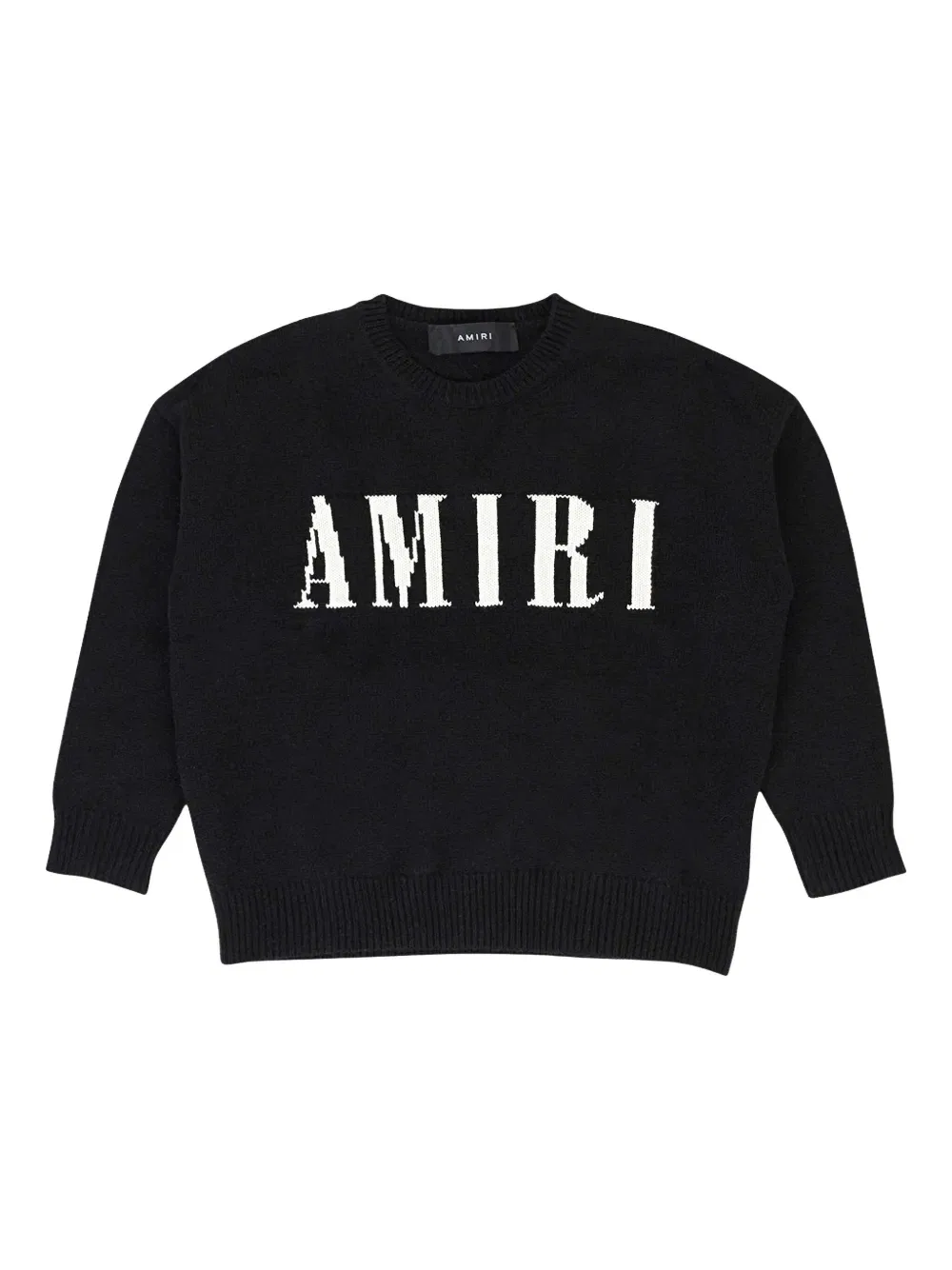 Свитер с интарсией и логотипом Amiri Kids, черный