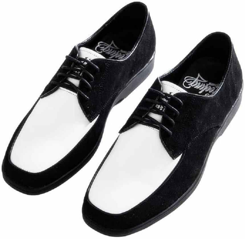 

Двухцветные яркие кожаные туфли ручной работы из коровьей кожи, мужские, черные и белые, с фиксатором, для уличных танцев, антикварные, фанковые, хип-хоп In Orienttown