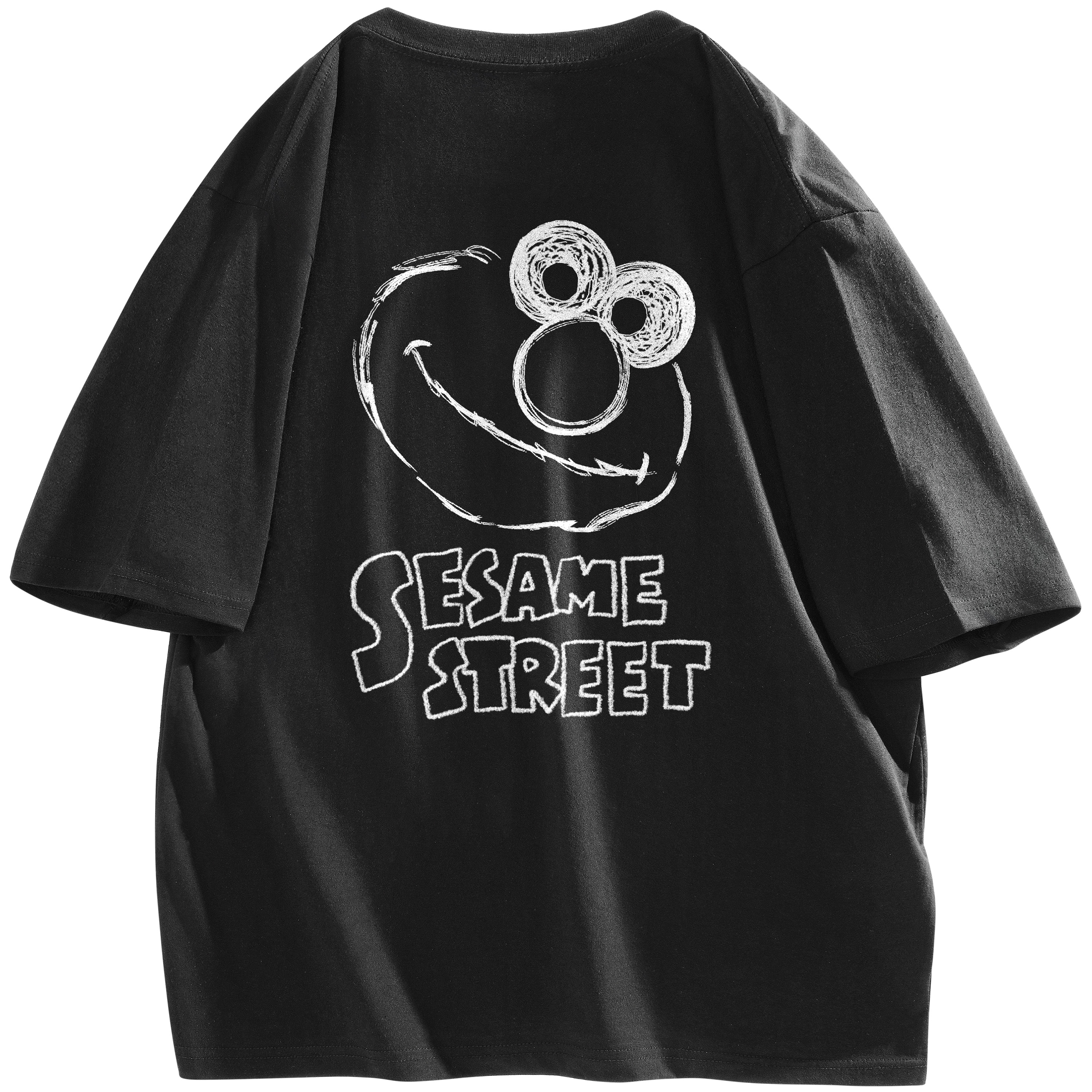 

Футболка с заниженной линией плеч унисекс SESAME STREET, Pea Green