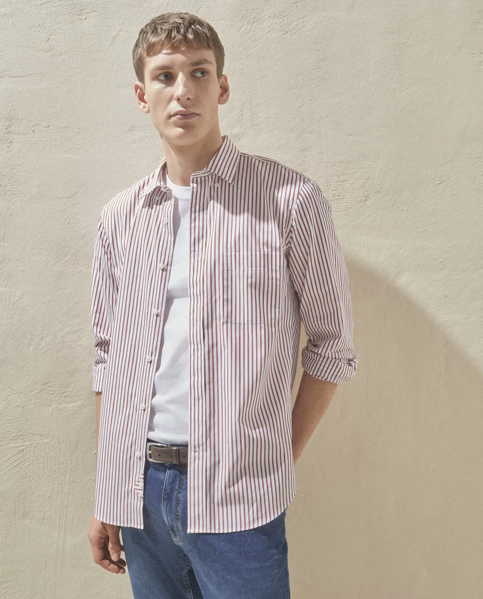 

Мужская рубашка Kodak Stripe Poplin Dustin, гранатовый