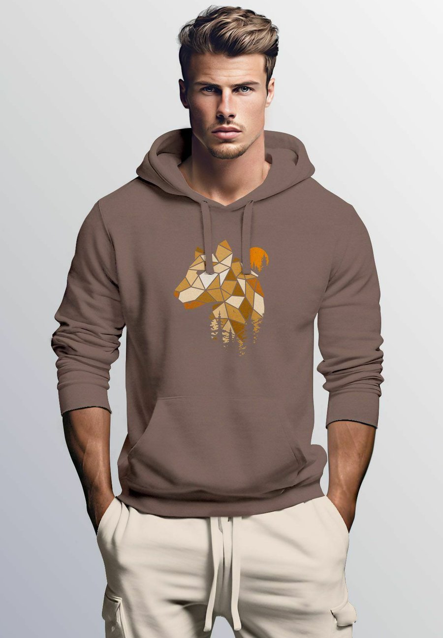 

Худи Neverless FASHION POLYGON LUCHS WALD TIERE MOTIV STREETSTYLE, Mocha/Brown