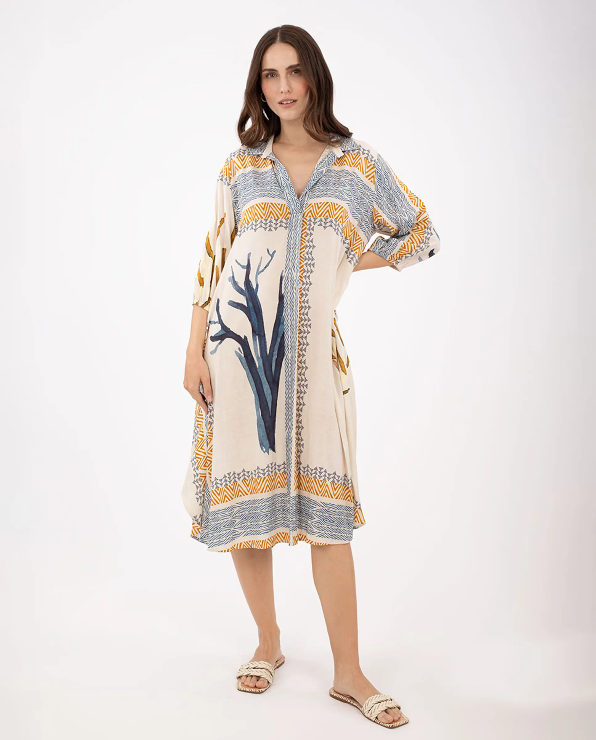 

Платье-рубашка с принтом Anna Mora, мультиколор