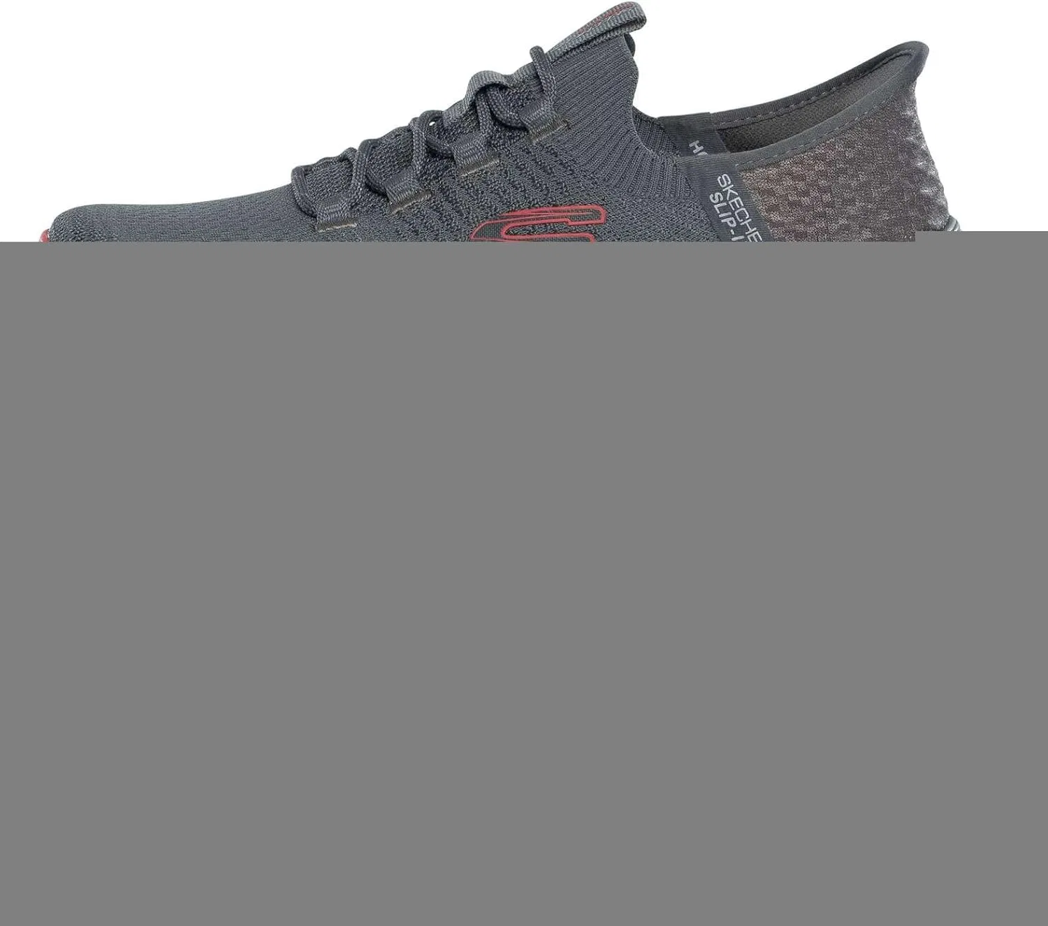 Мужские кроссовки Skechers Edgeride Raygo Hands Free без шнурков, Charcoal Knit Red Trim — фото 2
