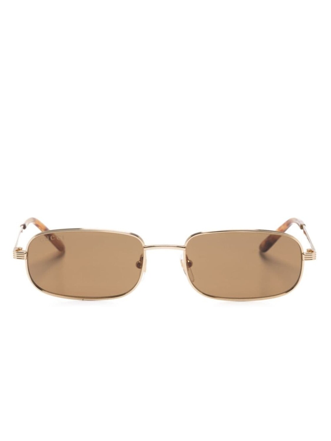 

Gucci Eyewear солнцезащитные очки в прямоугольной оправе, золотистый
