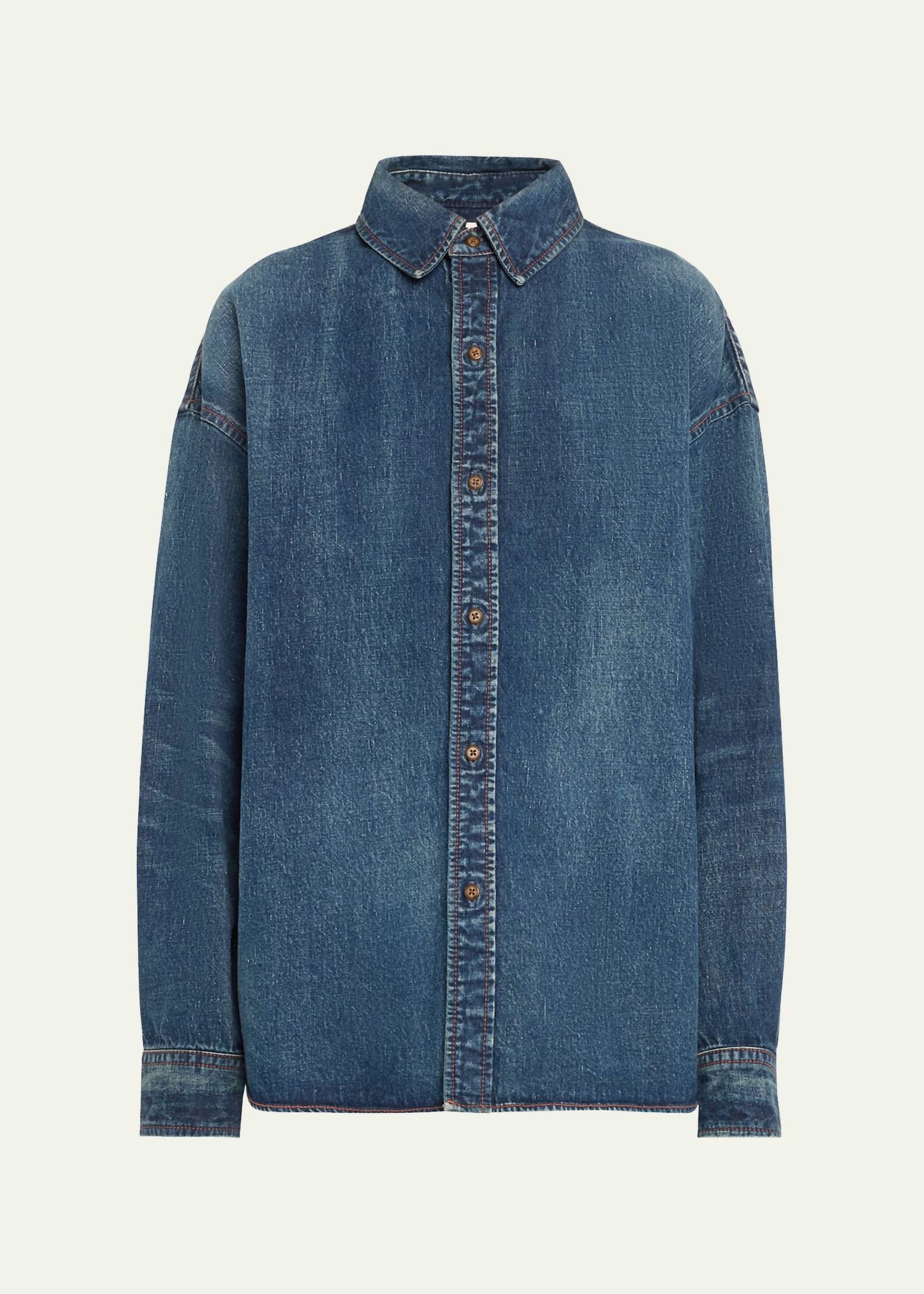 

Свободная рубашка Emporia синего цвета Moussy