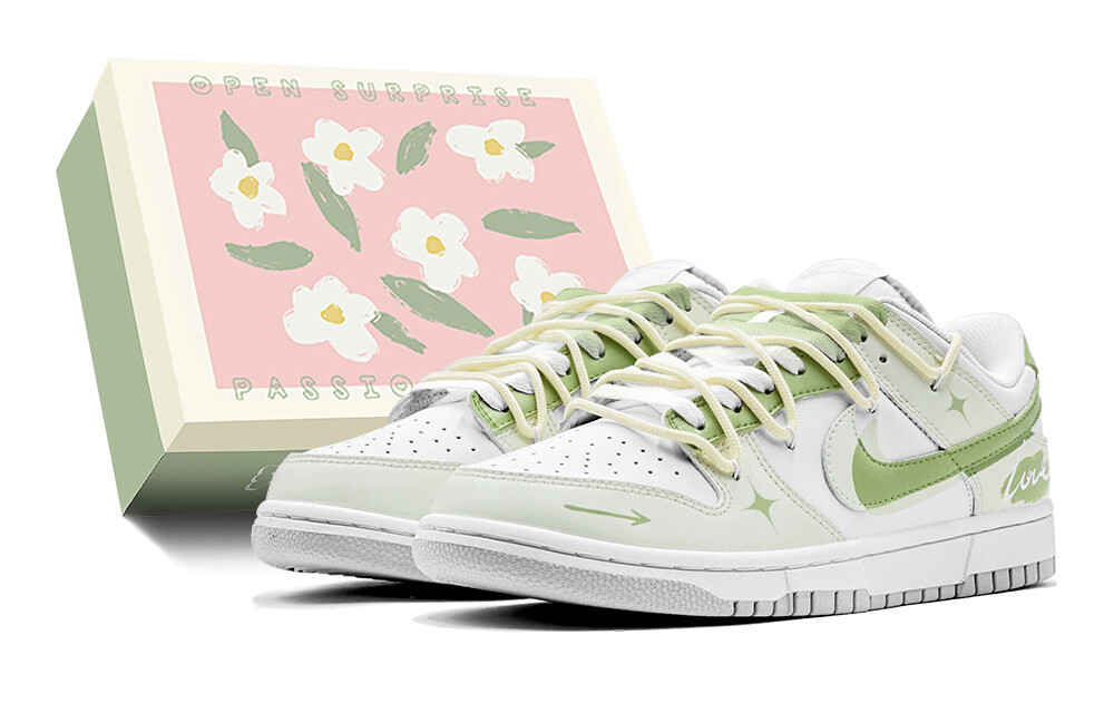 

Кроссовки Nike Dunk Skateboarding Shoes Men Low-top Green, желтый