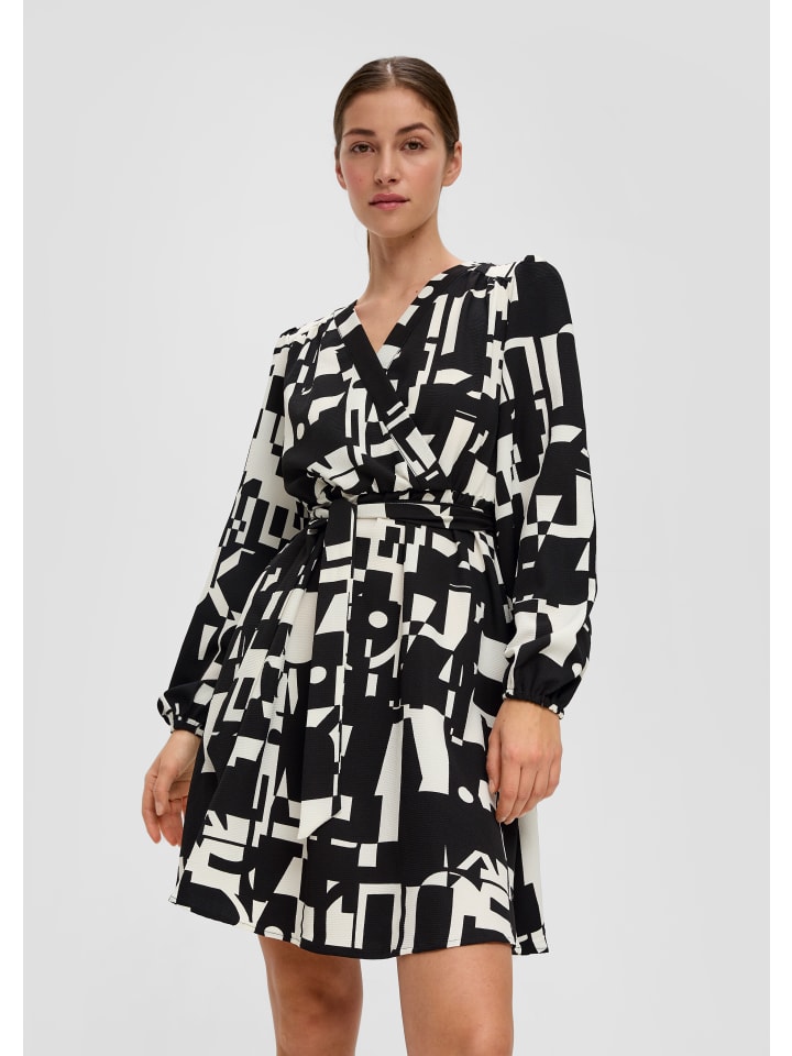

Короткое платье QS Kleid kurz, цвет Schwarz-weiß