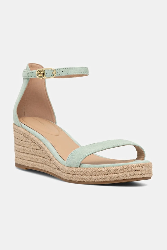Замшевые сандалии SUEDE ANKLE MID WEDGE ESPADRILLE Tommy Hilfiger, зеленый