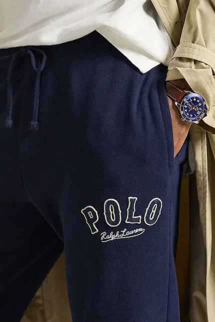 Спортивные штаны из футера Polo Ralph Lauren, темно-синий — фото 4