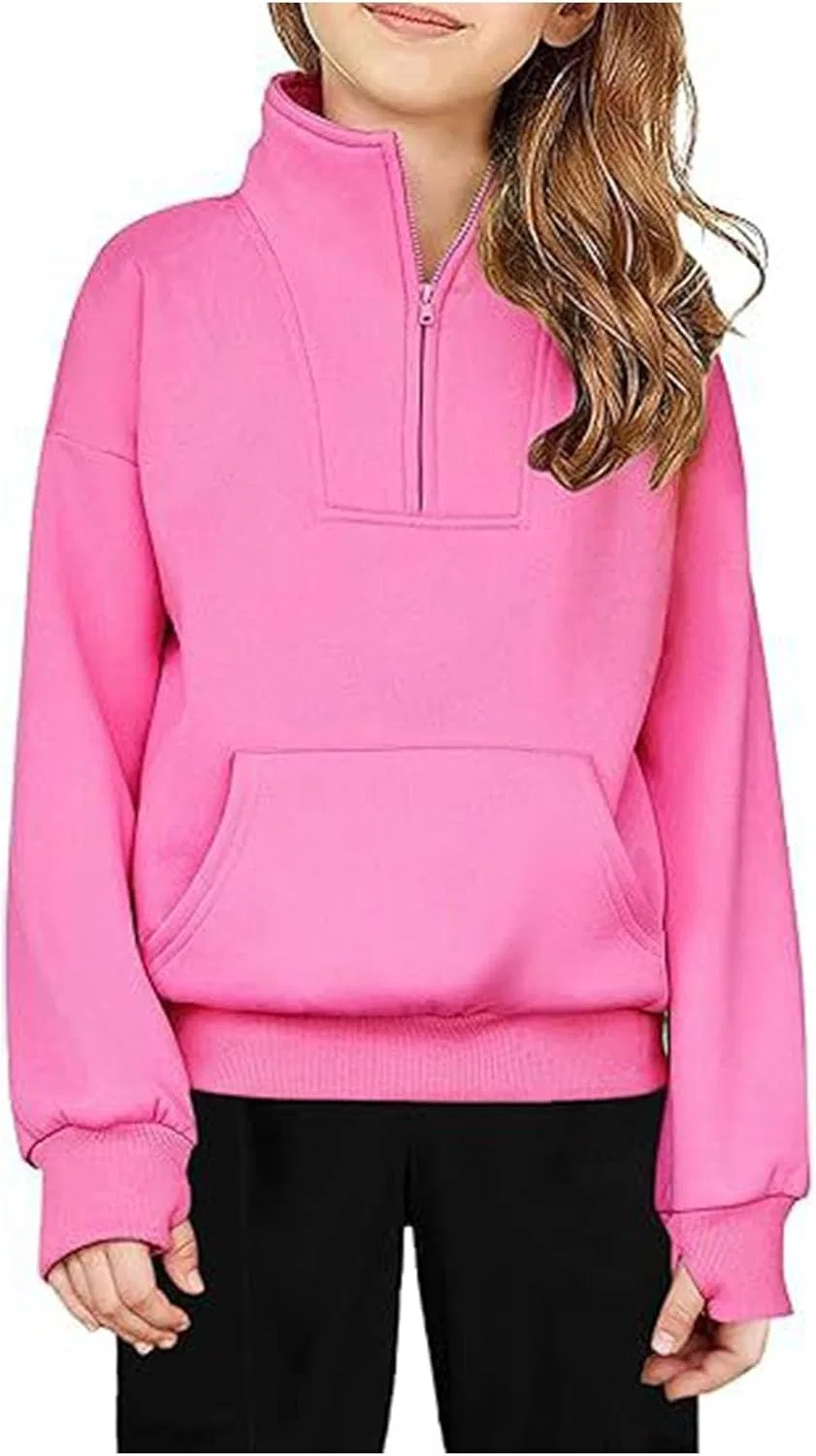 Детский флисовый свитшот на молнии, Hot Pink