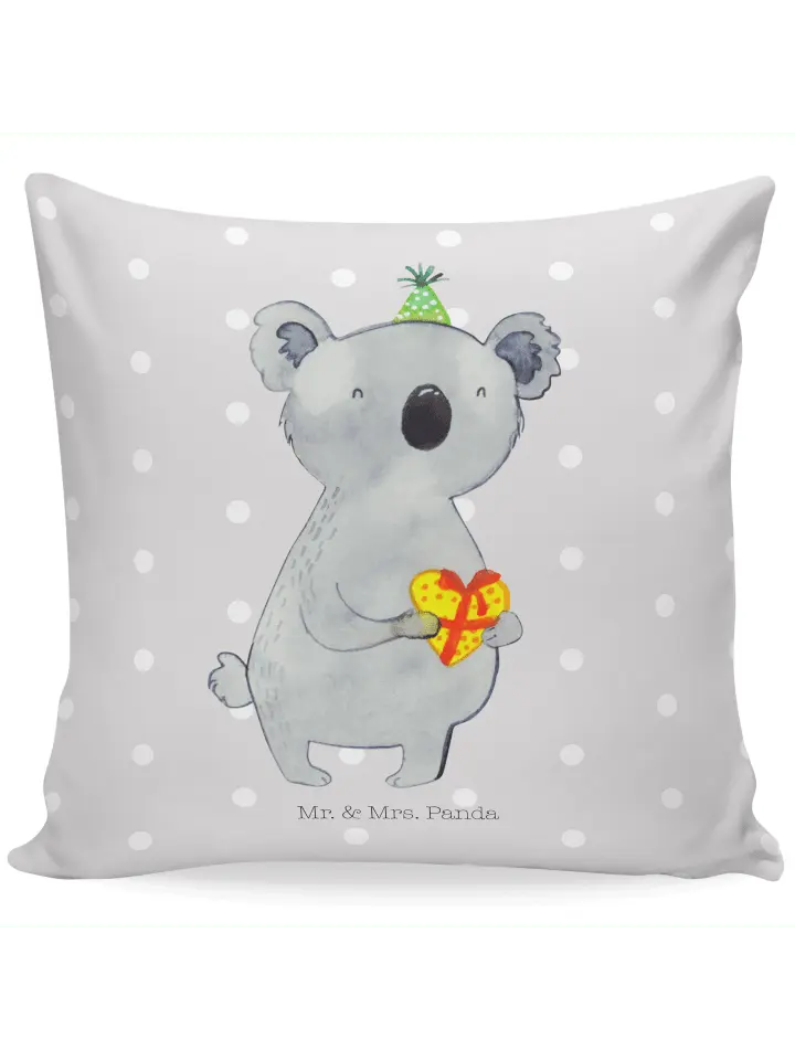 

Подушка Mr & Mrs Panda 40x40 Koala Geschenk, пастельно-серый