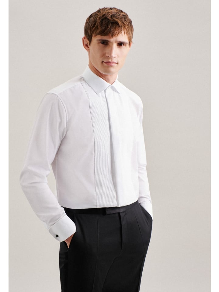 

Мужская деловая рубашка с длинными рукавами белого цвета Seidensticker