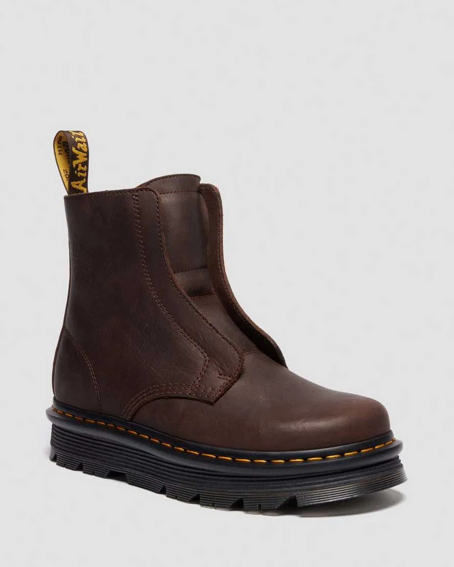 Кожаные ботинки Zebzag без шнурков Dr Martens, коричневый