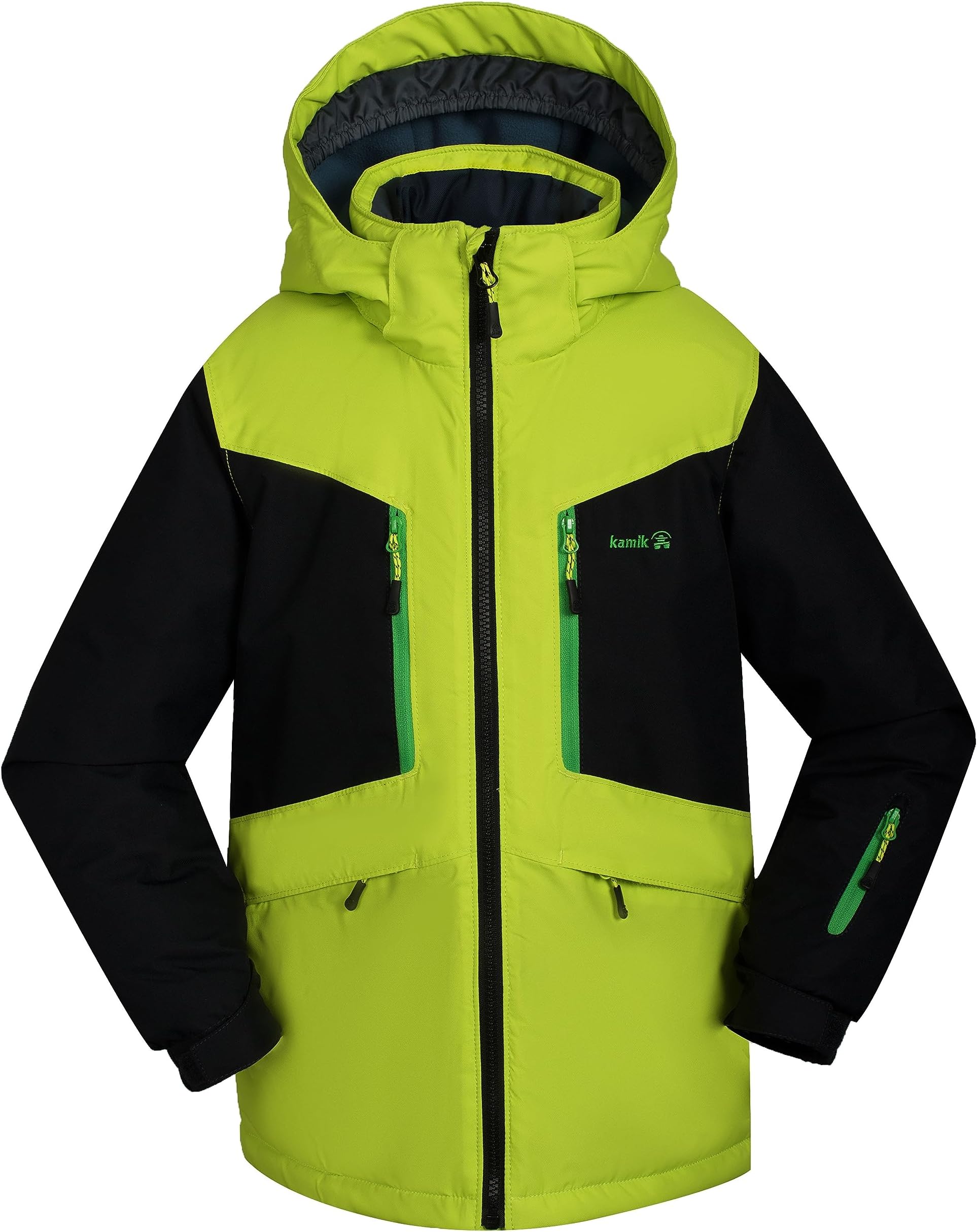 

Куртка Kamik Kids Max Insulated Jacket (Toddler/Little Kids/Big Kids), цвет Lime/Black