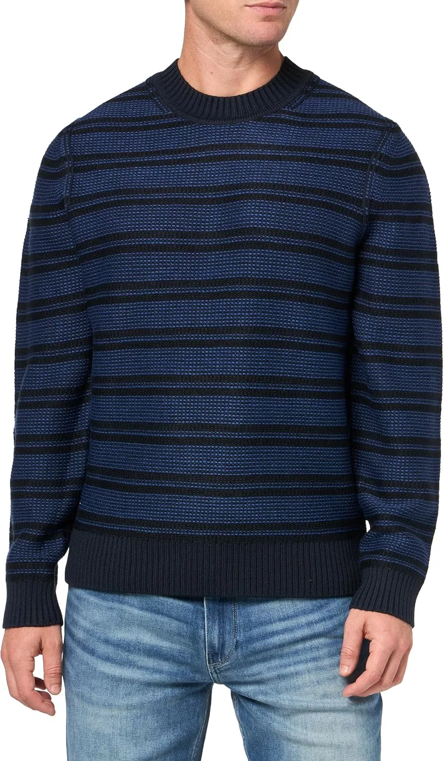 Свитер BOSS Men's Small Block Stripe из шерстяной смеси, Night