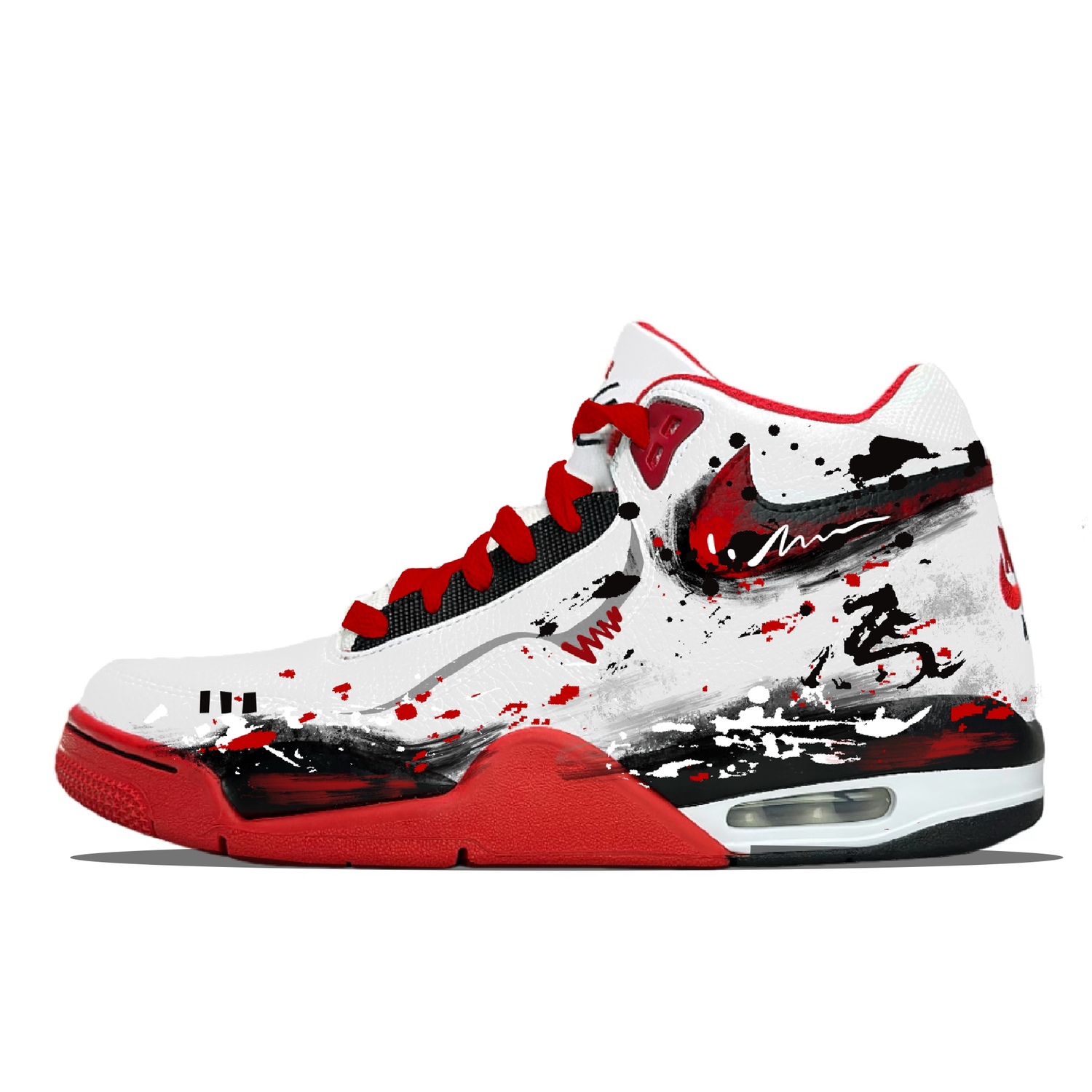 

Nike Flight Legacy Abrasion Resistant Slip Resistant High top Vintage Basketball Shoes Men's Dark Red