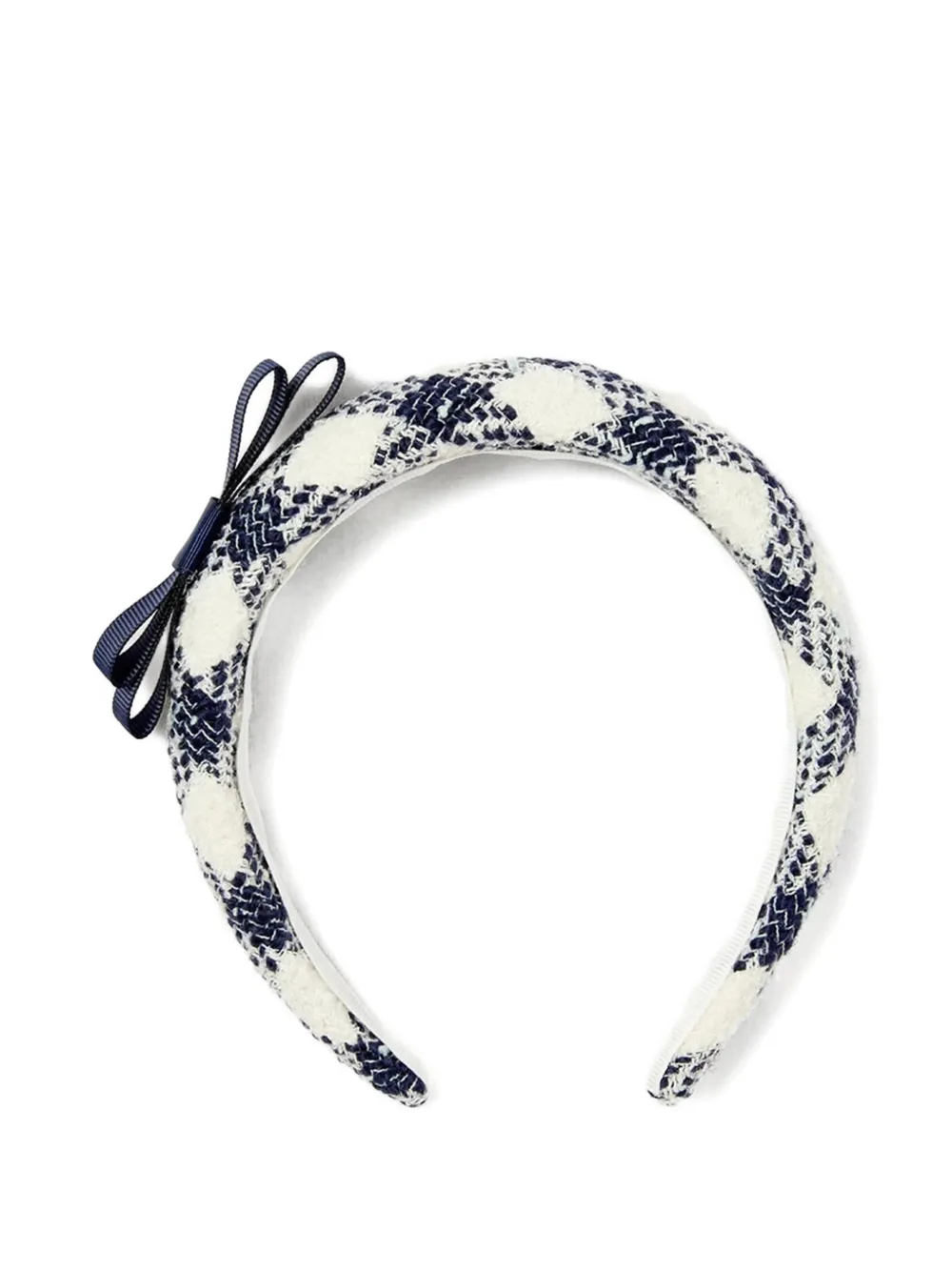 

Повязка на голову с бантом и клетчатым узором Self-Portrait Kids, белый