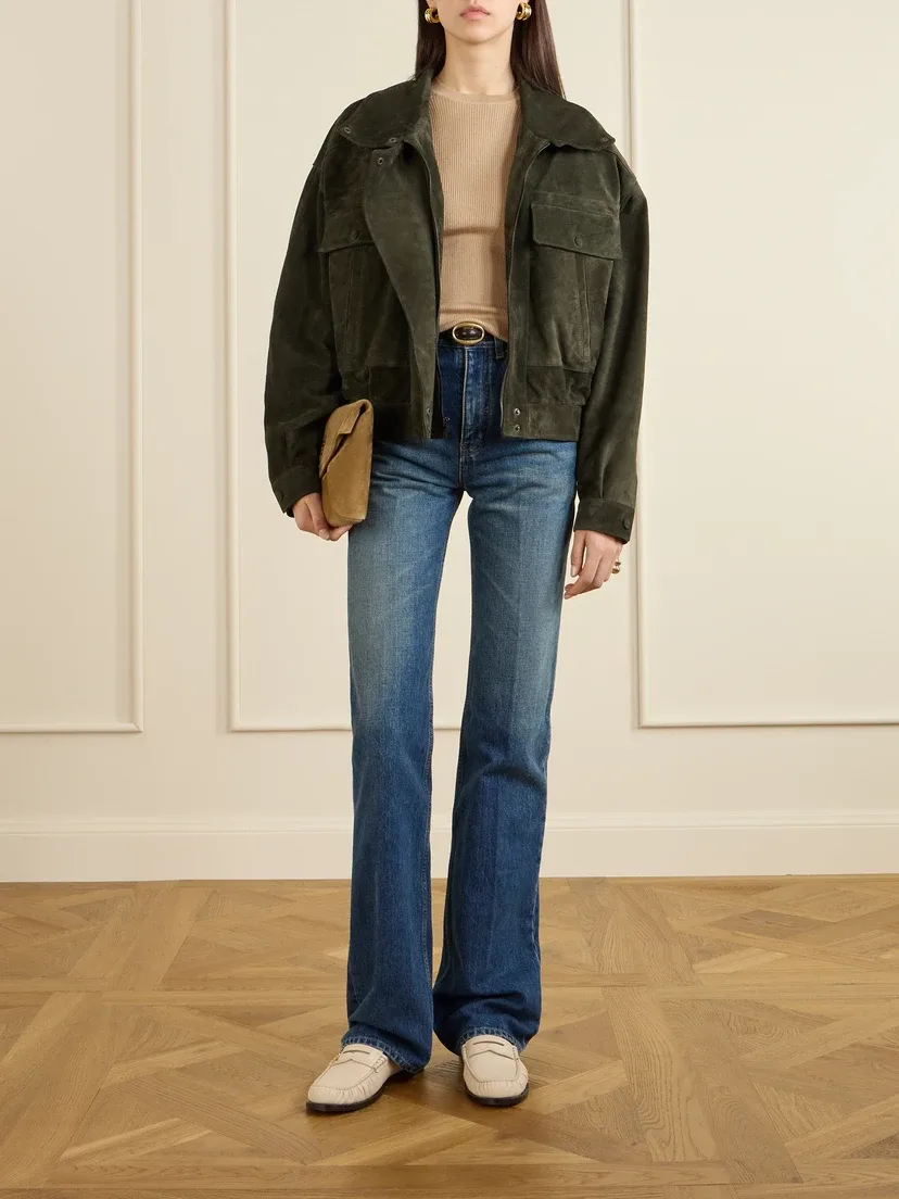 Топ из ребристого трикотажа из смеси шерсти, кашемира и шелка SAINT LAURENT, бежевый — фото 2