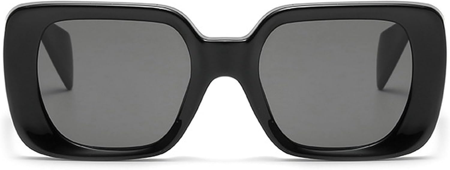 

Модные большие квадратные женские солнцезащитные очки с желейными линзами, ретро-узором и широкими дужками, мужские градиентные солнцезащитные очки с защитой от УФ-излучения UV400 mincl, Black