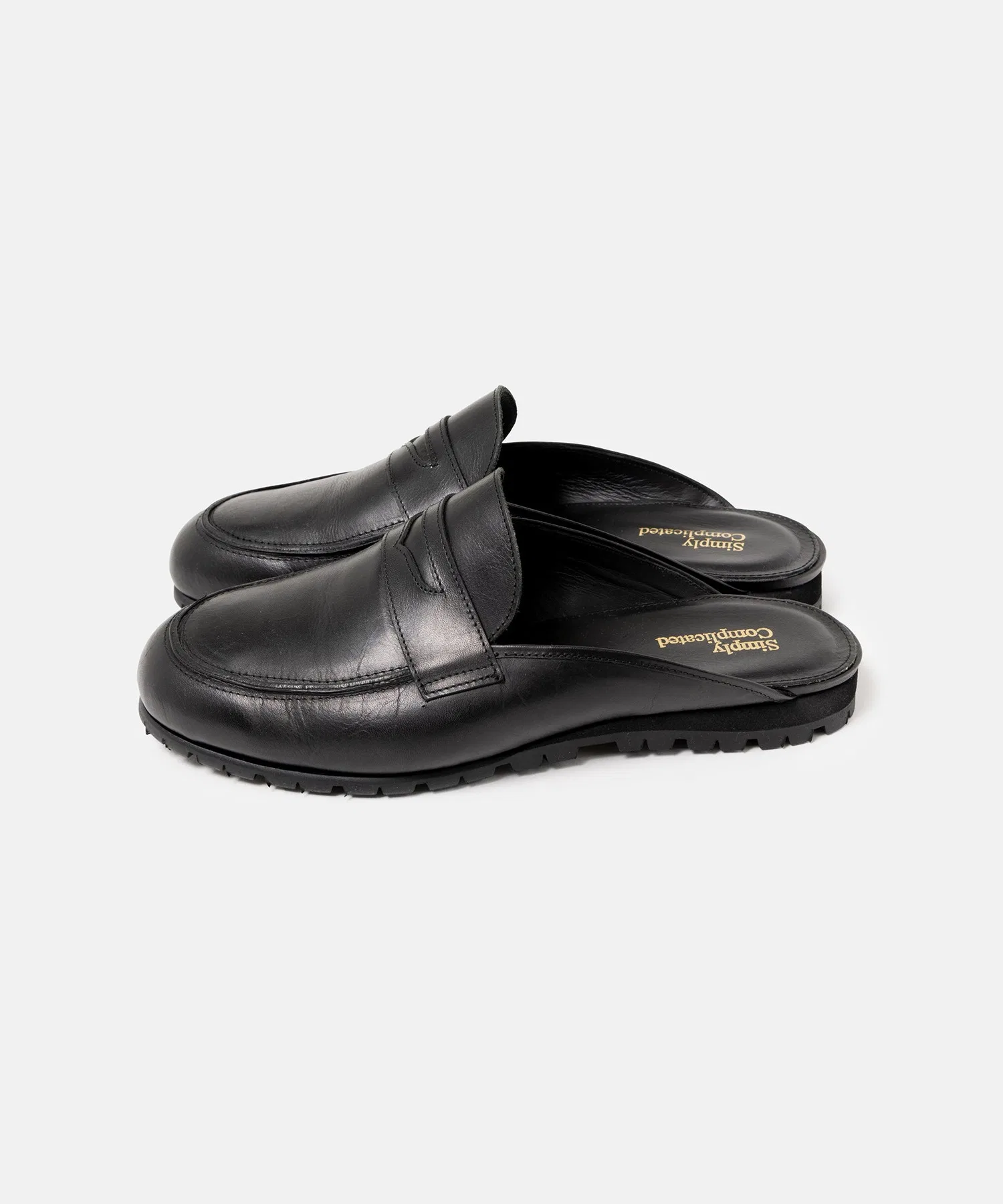 Мужские лоферы из кожи SimplyComplicated LOAFER MULE чёрные — фото 3