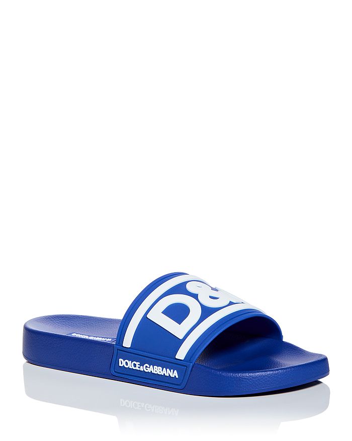 

Мужские сандалии для бассейна Saint Barth Logo Slip On Dolce & Gabbana, синий