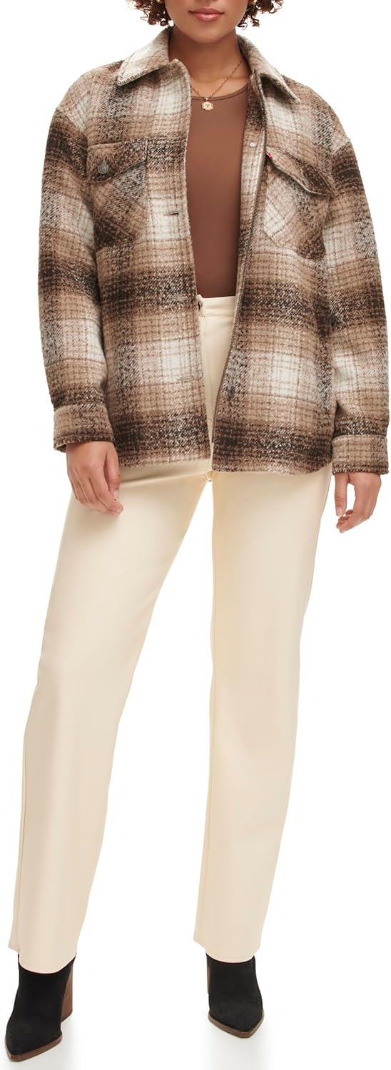 

Levi's Женская повседневная рубашка-куртка, Beige Plaid