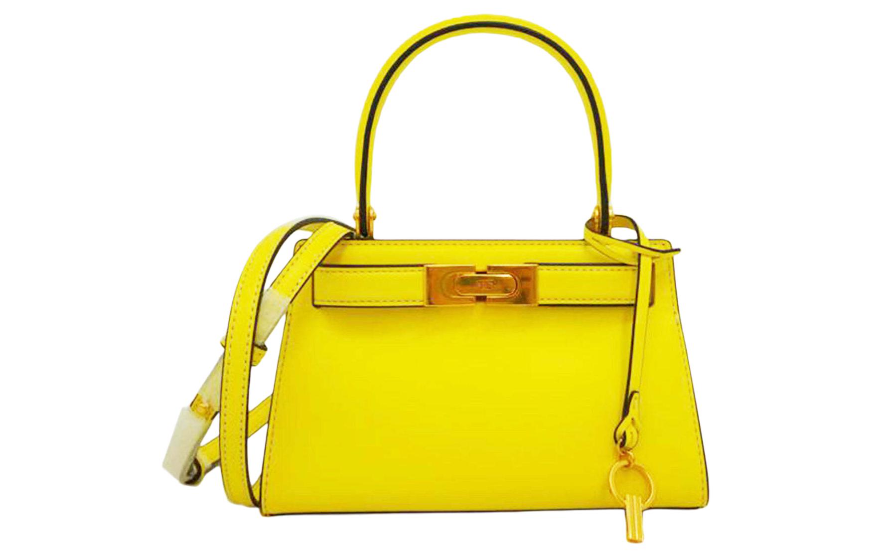 

TORY BURCH Кожаная сумка через плечо кроссбоди миниатюрная женская желтая