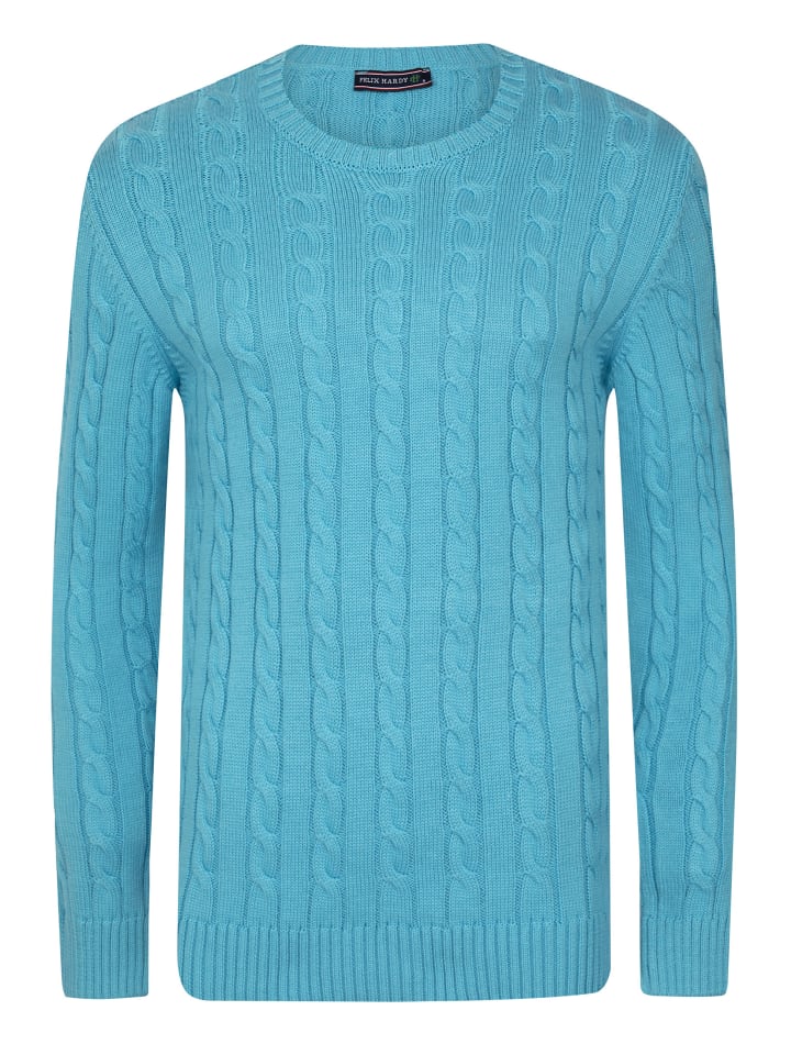 

Свитер косой вязки нежно-голубого цвета Felix Hardy