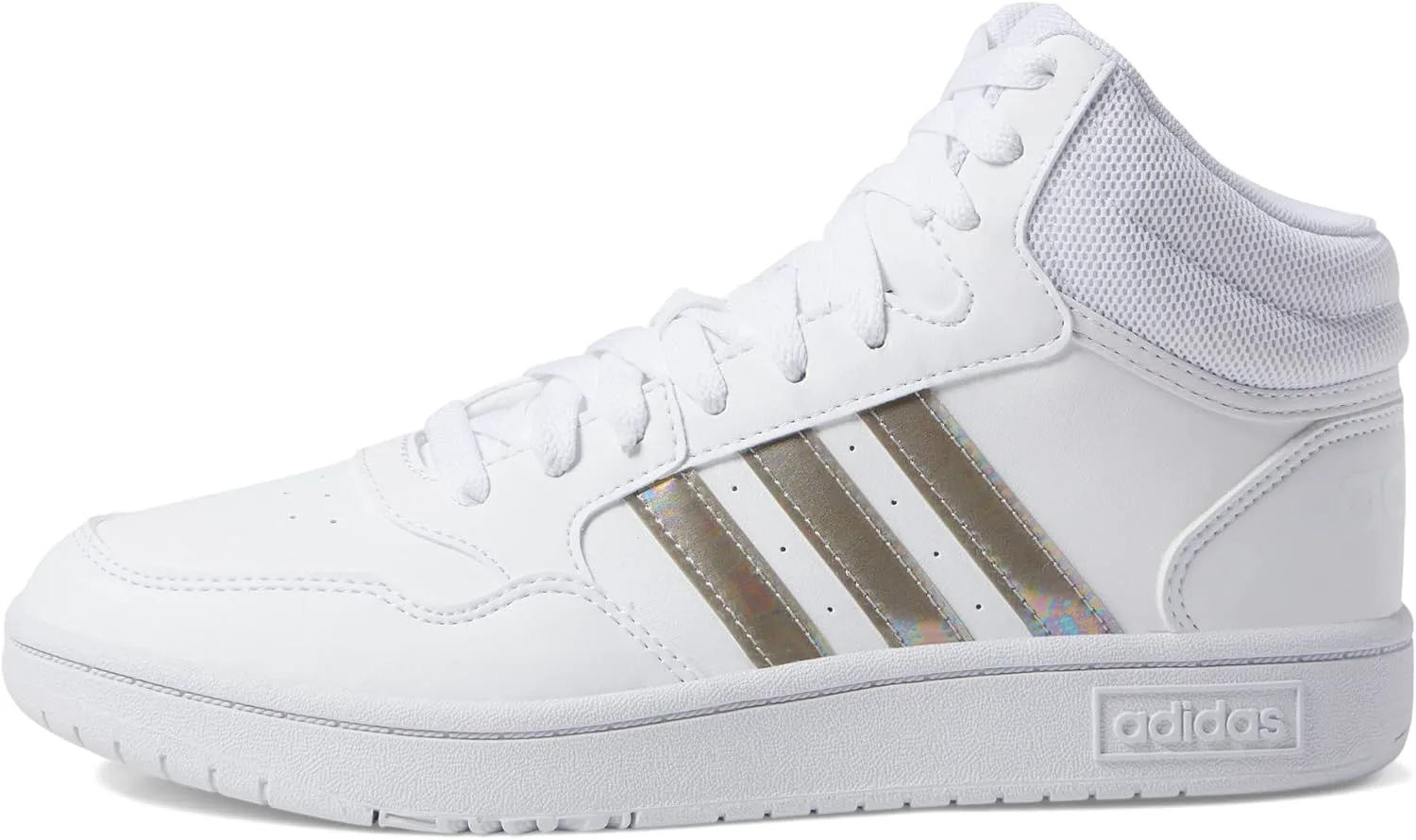 Баскетбольные кроссовки Adidas Kids' Hoopds среднего верха, белый — фото 4
