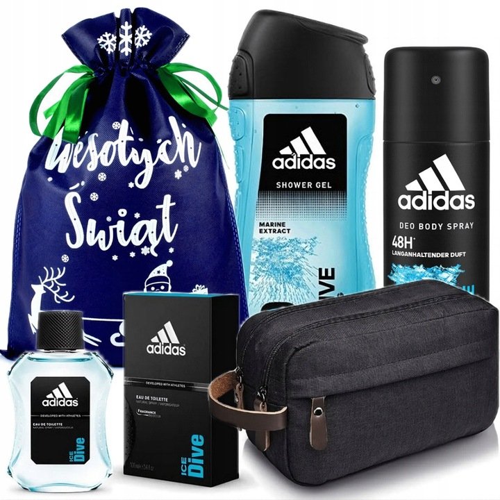 

Adidas IceDive, набор косметики, 3 шт. + косметичка