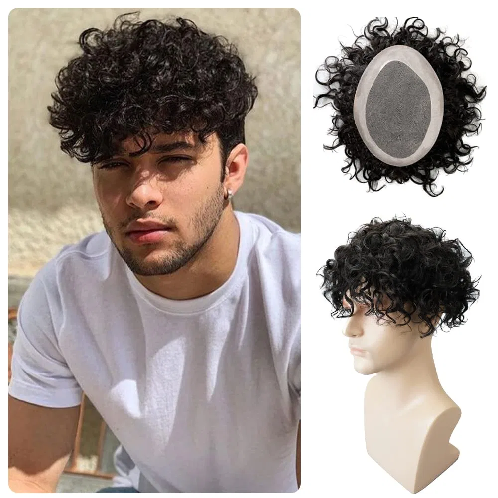 Мужской кудрявый парик из натуральных волос от Lordhair Lordhair, Black