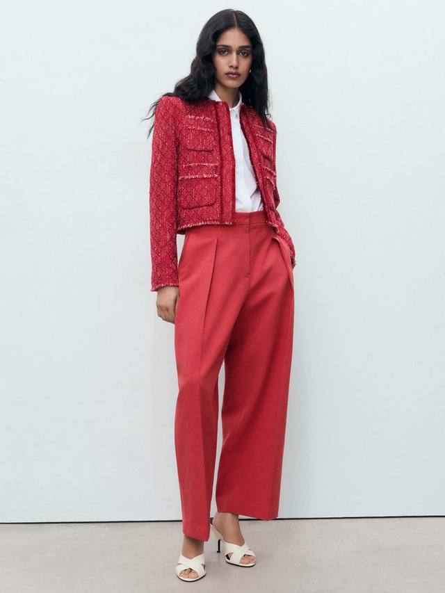 

Красная твитовая куртка Mango, Red